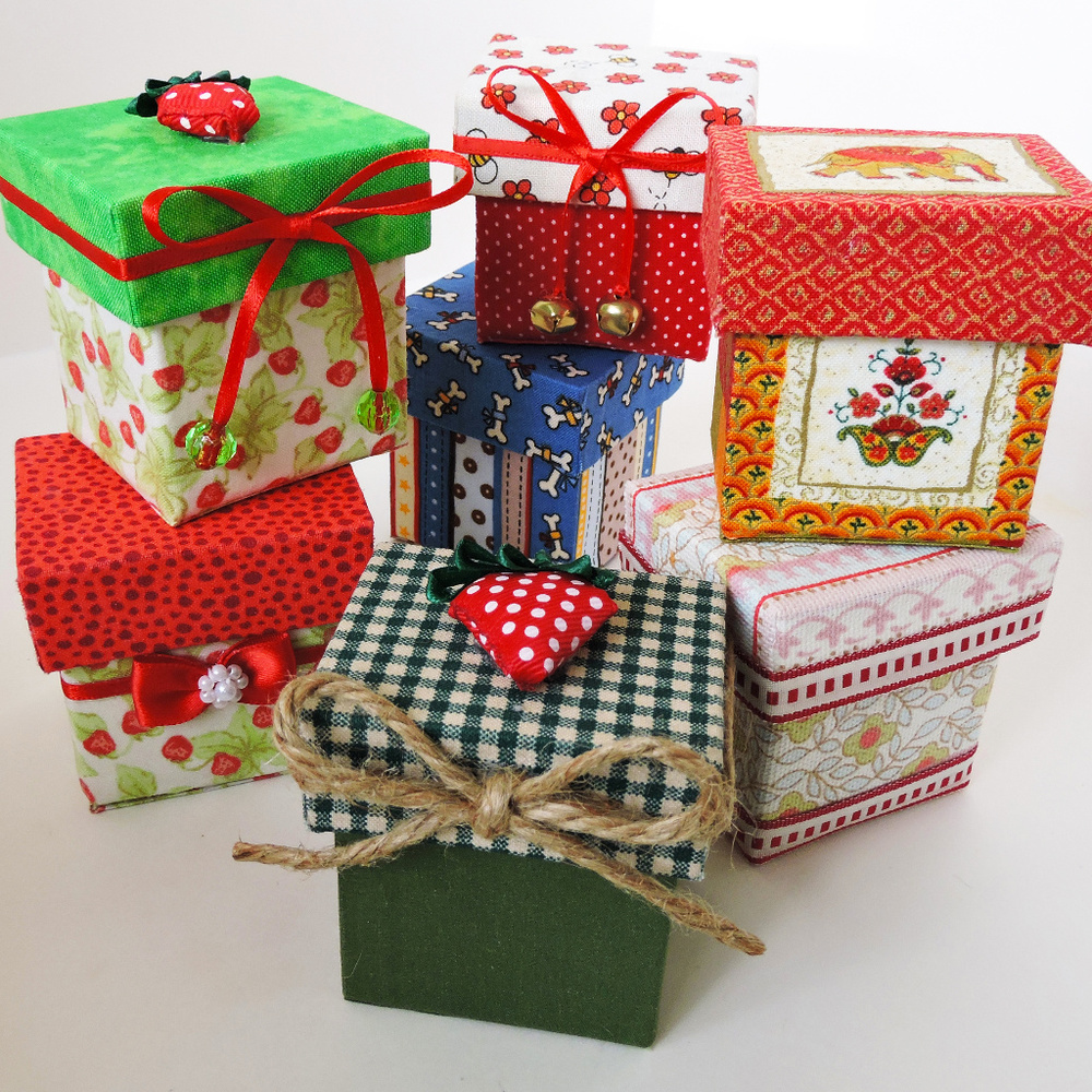 Set of 6 Mini Fabric Boxes